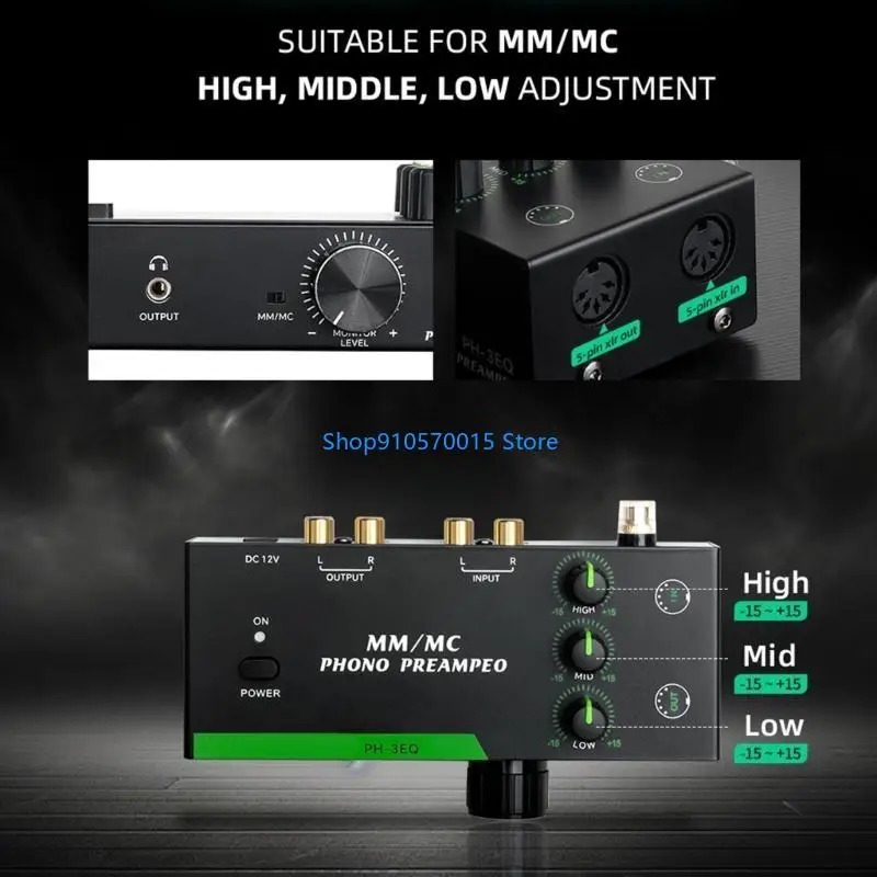 

B95C Advanced Vinyls Preamp MM/MCs Switching 3 Band Equalizers Порты XLR Металлический корпус