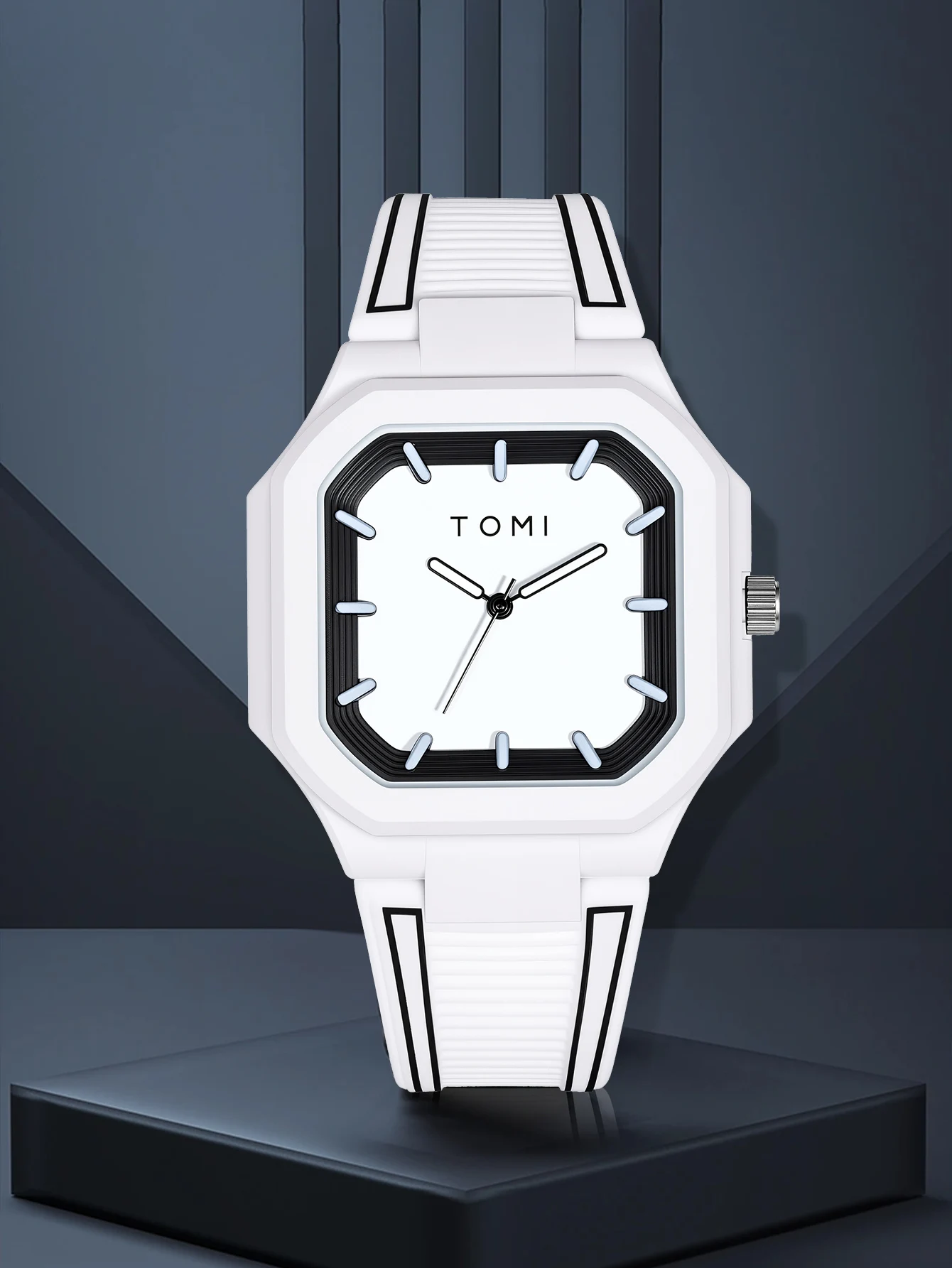 TOMIMen's trend quartz watch silicone graffiti style watch simple casual watch