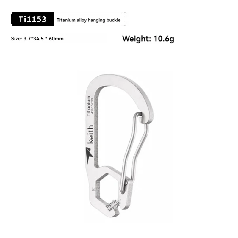 Keith Multi Functional Titanium Hanging Buckle Tools, Quick Hanging Key Buckle, Water Bottle Buckle, Mountaineering Hook