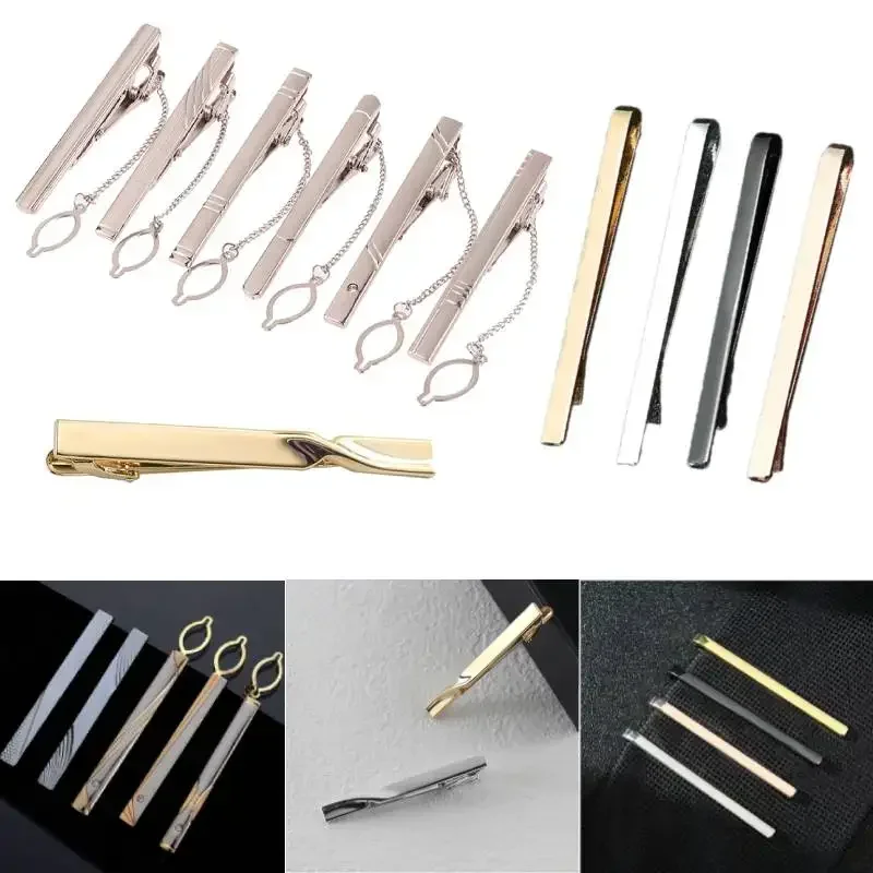 

Simple Necktie Buckle Gold Silver Color Metal Tie Bar Clasp Clip Clamp Ties Pin Fashion Exquisite