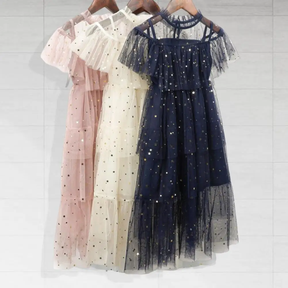 Summer Baby Girl Dress Patchwork Children Dress  Flounced Edge Princess Dresses for Wedding Party