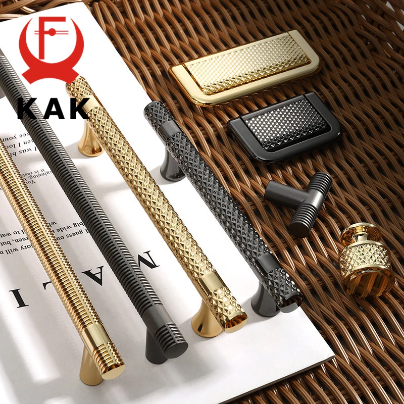 

KAK Fashion Gold Cabinet Knobs and Handles Black Shoe Cabinet Drawer Knobs Kitchen Cupboard Door Pulls Furniture Handle Hardware