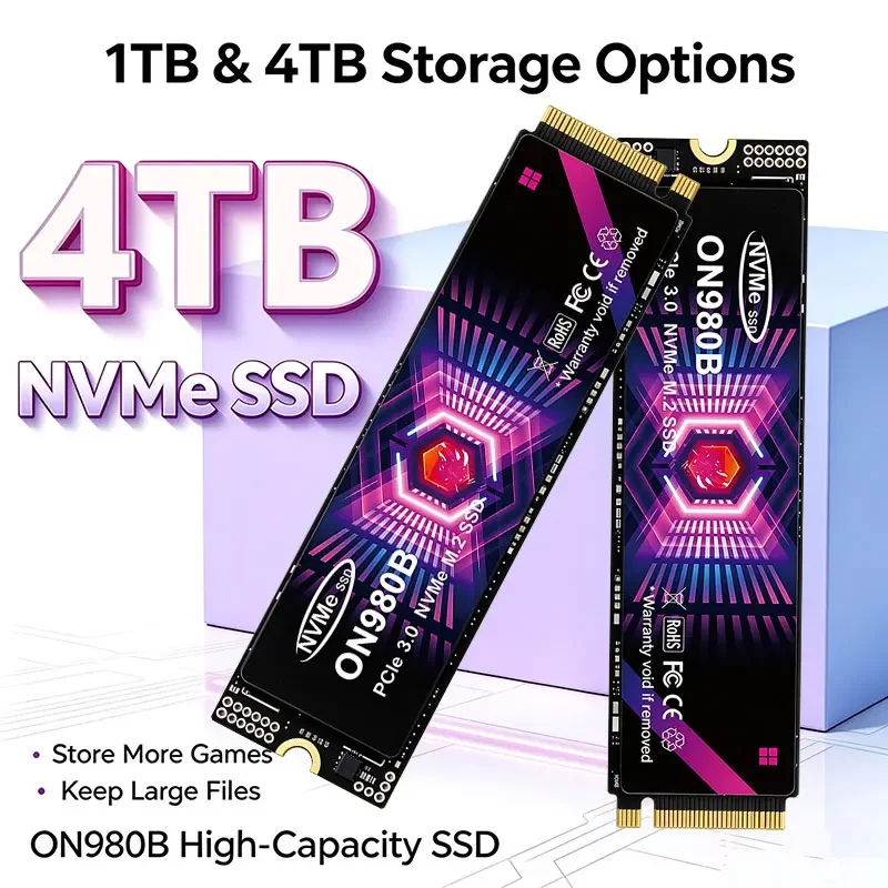 M.2 NVMe PCIe 3.0 ON980B SSD 500GB 1TB 2TB 4TB SSD M.2 2280 PCIe Hard Drive Disk Internal Solid State Drive for Laptop