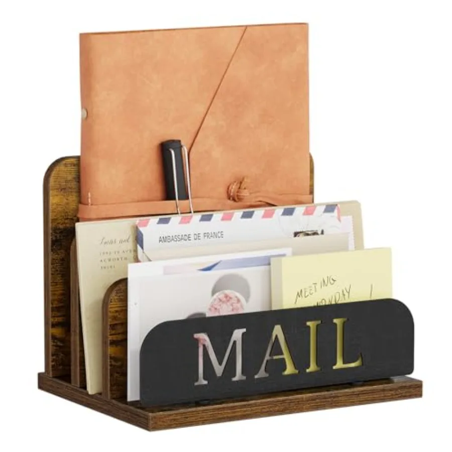 

Mail Organizer Countertop, Mail Holder with 3-Slot, Desktop Mail Sorter, Mail Organizer for Desk, Letter Sorter File Holder, Of