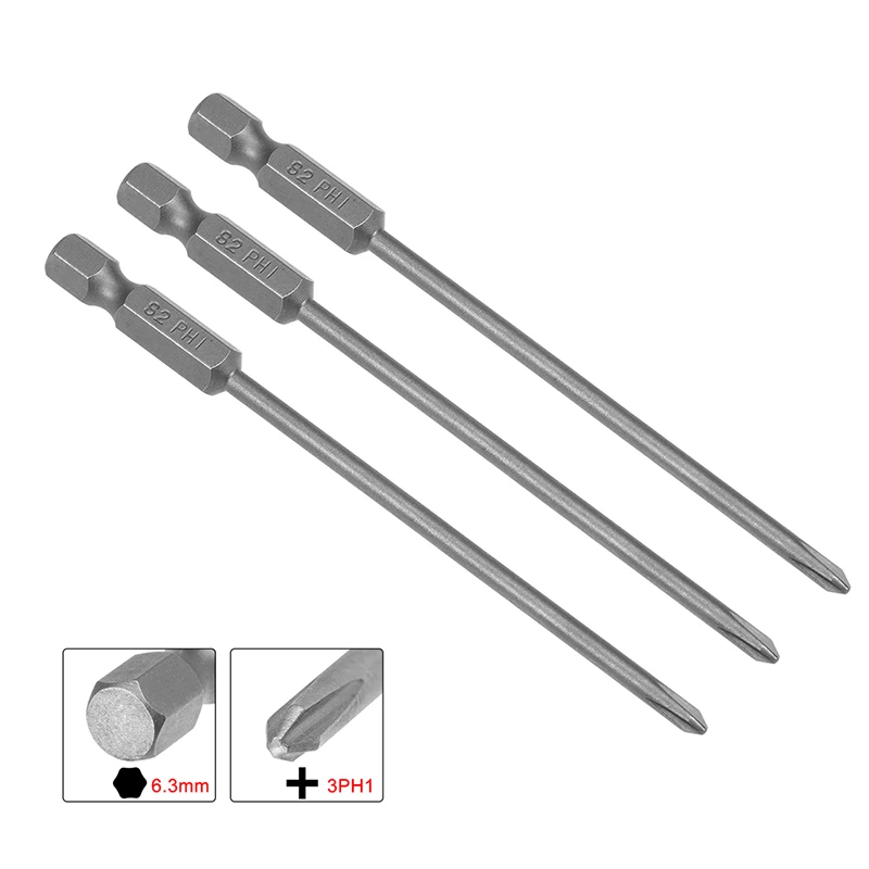 

uxcell 3pcs PH1 1/4 Inch Hex Shank Phillips Screwdriver Bits Magnetic 3.94-inch Length S2 Power Tool Hand Tools