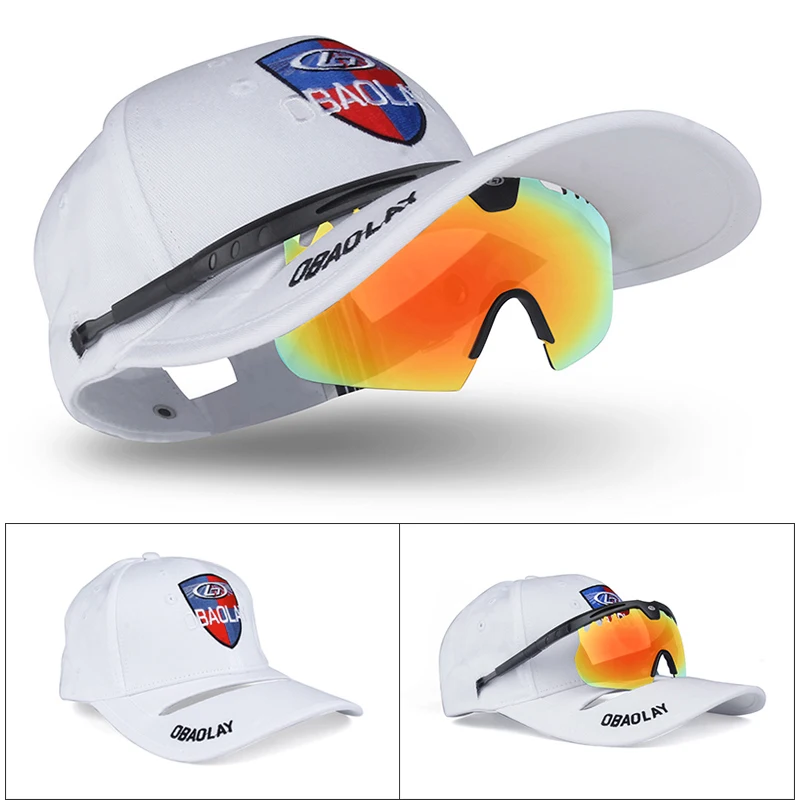 

Summer Cycling Optical Glasses Hat Polarized Sunglasses Hat Replaceable Lenses Sports Sunglasses Cycling Cap Wielerpetje