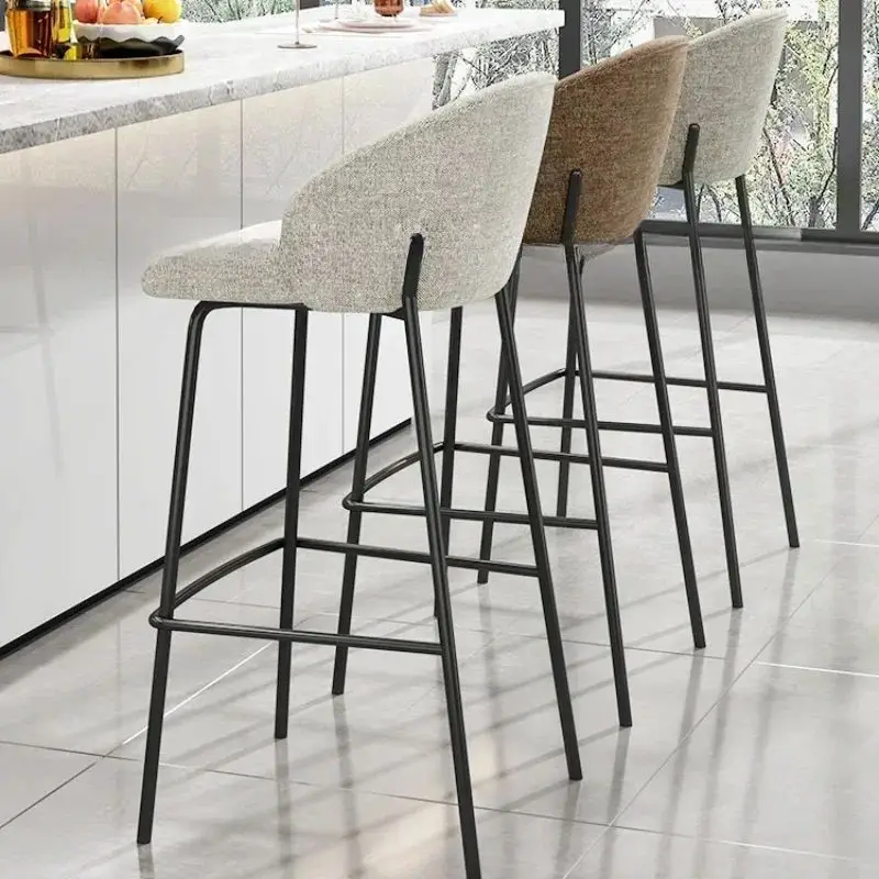 Imagen 5: Taburete de Bar de Hierro Forjado Estilo Americano Retro de 65 cm, Muebles de Bar, Sillas de Bar, Taburete Alto para Isla de Cocina, Taburete con Respaldo