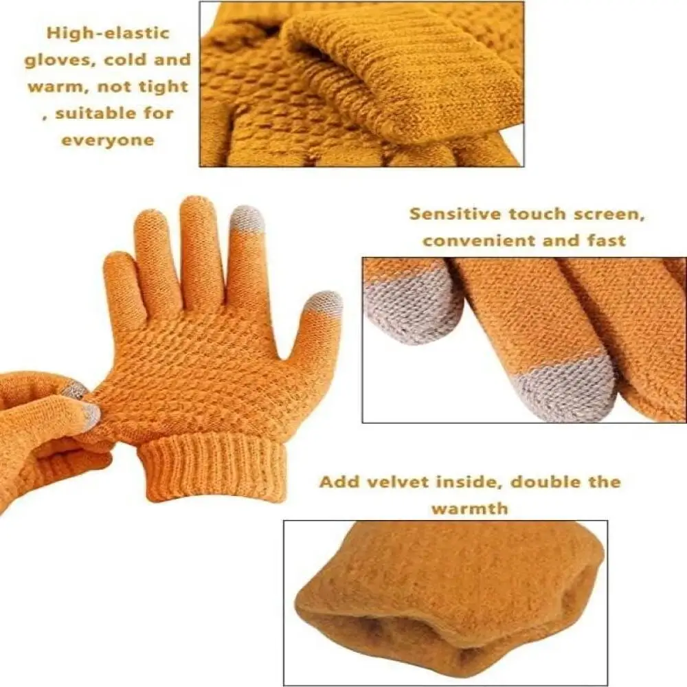 قفازات شاشة لمس لركوب الدراجات للسيدات شتوية لطيفة للطالبات لركوب الدراجات النسخة الكورية الدافئة والباردة قفازات قطنية شتوية سميكة
