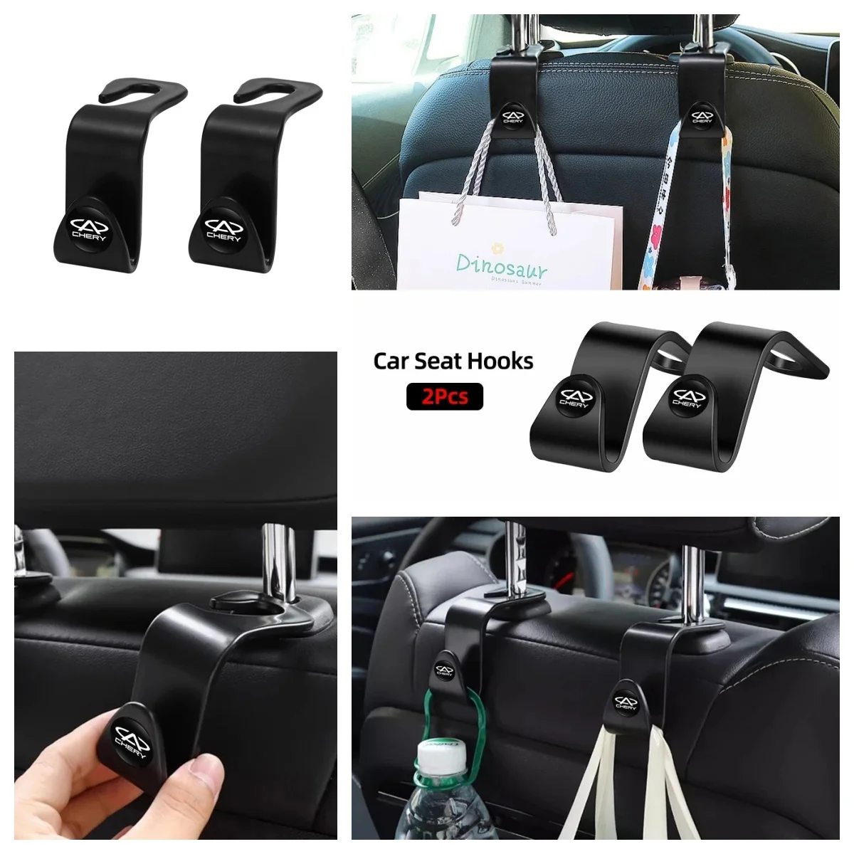 Portable Car Seat Back Hanger Hooks For Chery Omoda C5 Tiggo7 Tiggo8 Pro Jaecoo J7 2Pcs Handbag Holder Interior Storage Car Part