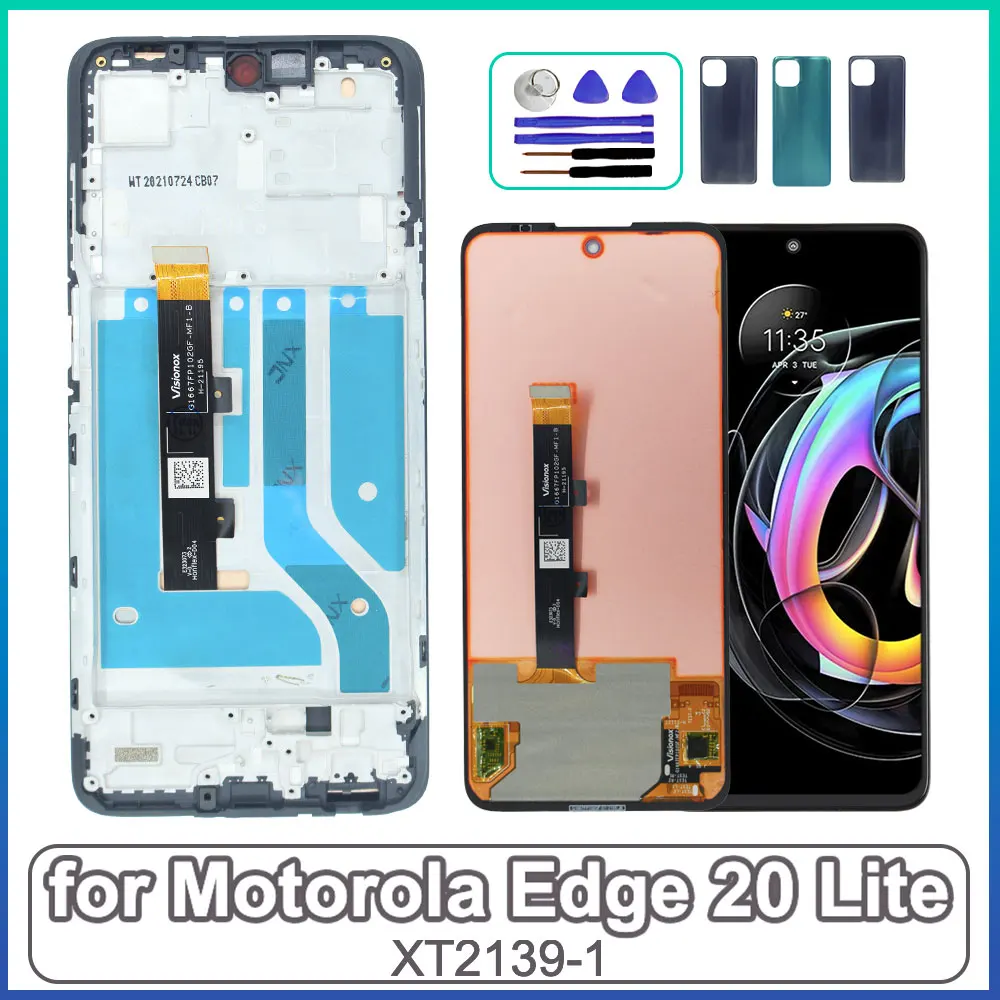 

New AMOLED LCD for Motorola Edge 20 Lite LCD Display Touch Screen Digitizer Assembly Replacement Part for Moto Edge 20 Lite LCD