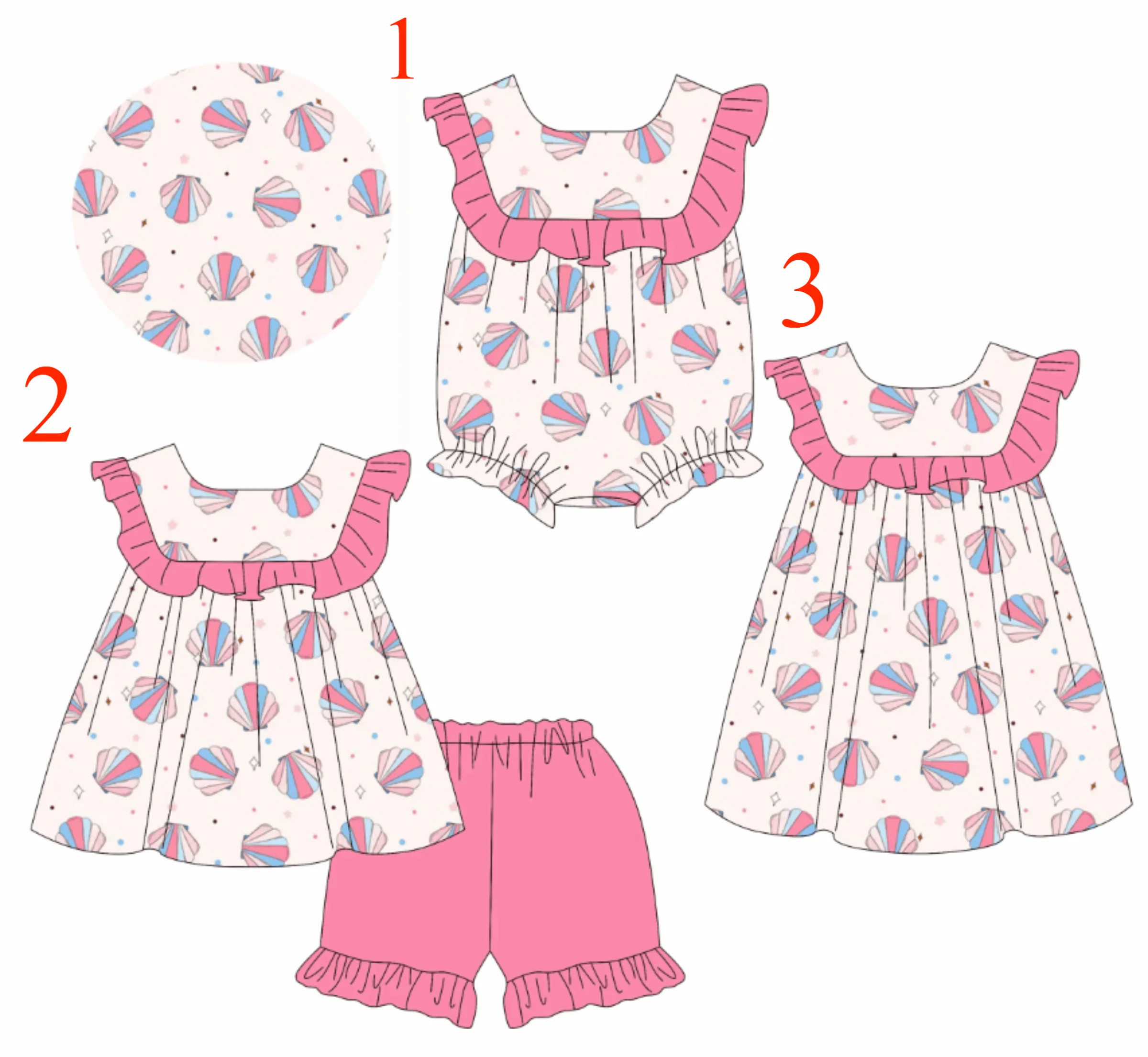 

Hot Selling Boutique Children's Suit Sleeveless Lace Shell Star Print Shorts Lace Girl Suit Baby Romper Dress