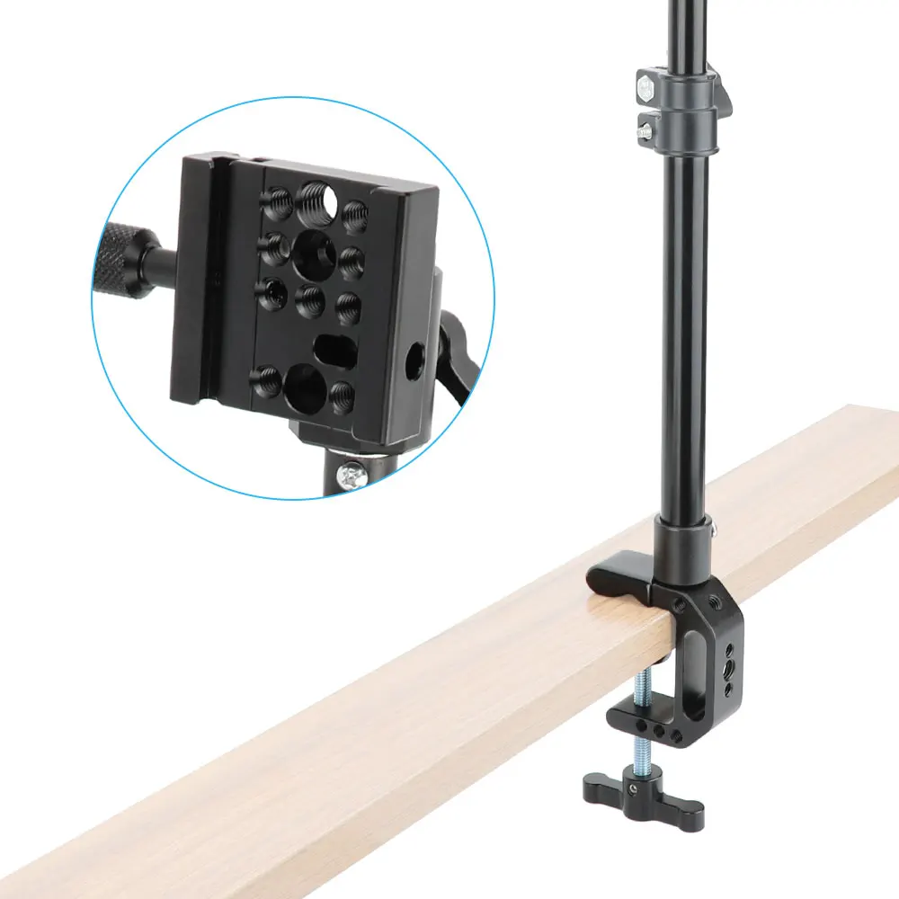 KIMRIG C Clamp Adjustable Monitor Stand With Quick Release Dovetail Clip VESA Mount 75x75 100x100 Fits 13 to 32 Inch LCD Screen