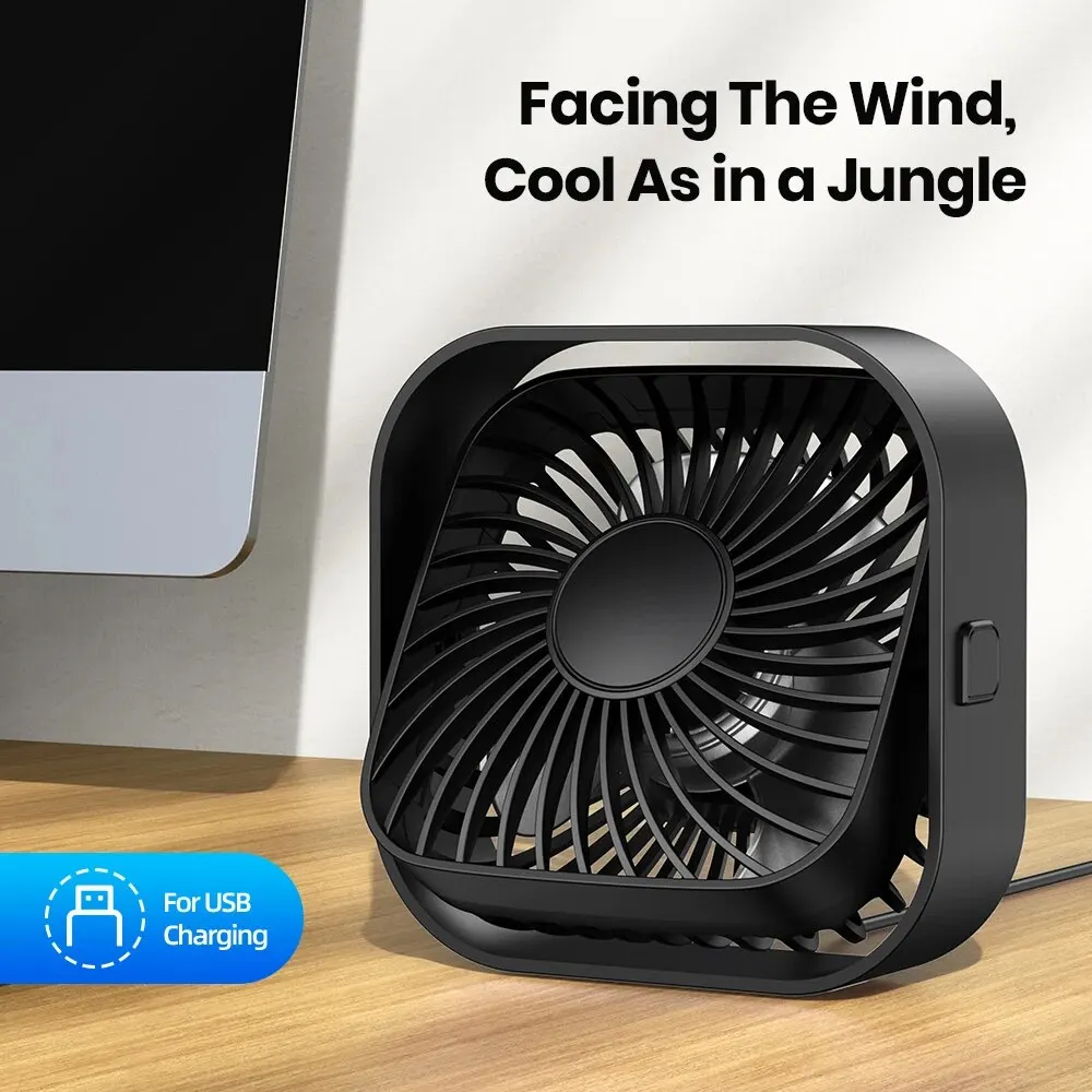 TOPK-Mini ventilateur électrique portable USB, table de ventilateur personnel, chambre debout Gérfor, vent à 3 vitesses, rotatif à 360 °, adapté au camping