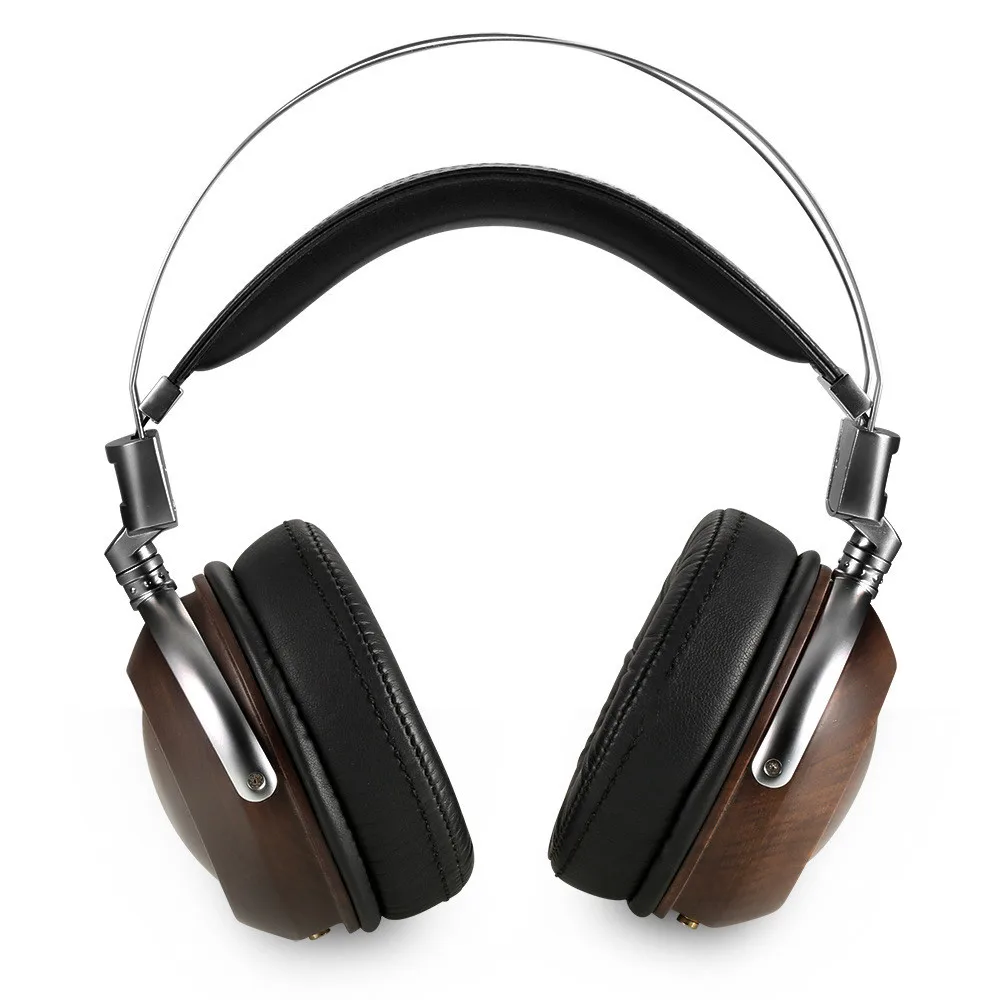 Monitoring HIFI Headphones 50mm  Dynamic Wooden Earphone Over-the -Ear Bass Stereo Studio Audio Monitoring Metal Headset