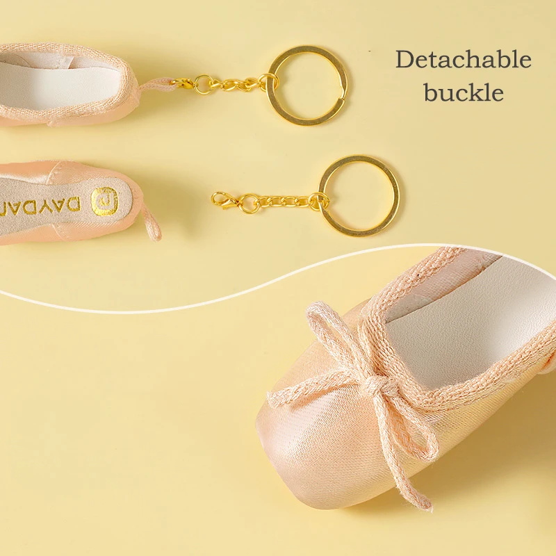 Mini Ballet Shoes Keychain Pointe Shoes Keyrings Handmade Pointe Shoe Charm Bag Penddant Gift For Dance Lovers Jewelry Gifts