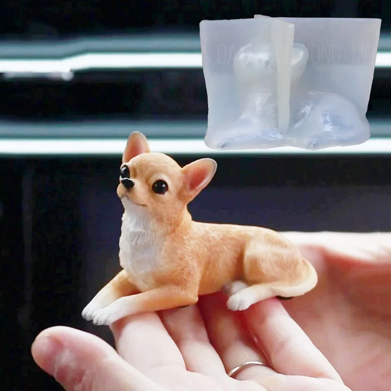 Creative Puppy Silicone Resin Molds Candle Molds for Candle Making Chihuahua Dogge Epoxy Resin Silicone Mold for Home Decoration