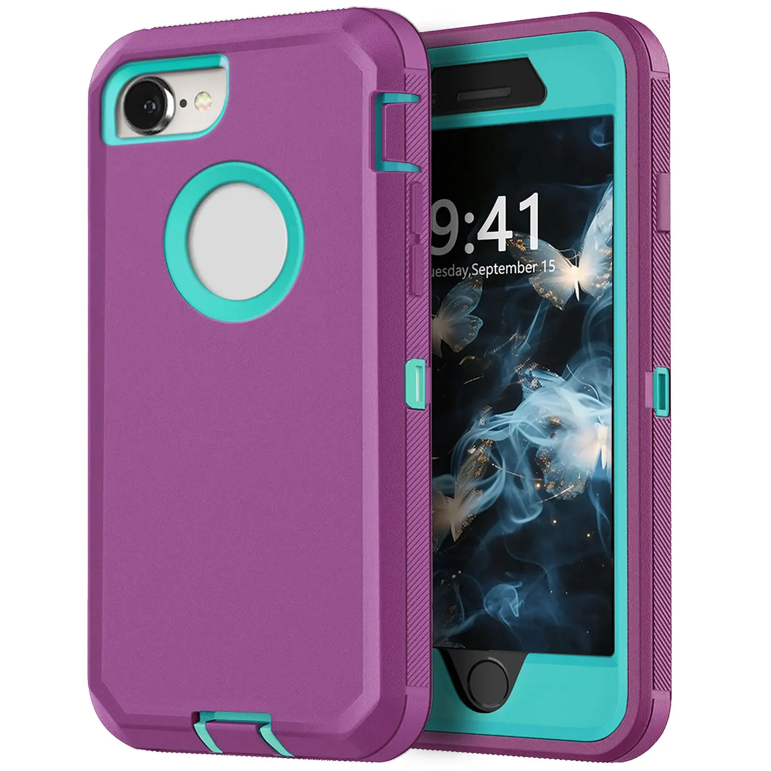 Purple Phone Case For iPhone 6/iPhone 6 Plus/iPhone 6s/iPhone 6s Plus Heavy Duty Rugged 3-Layers Hard Cover