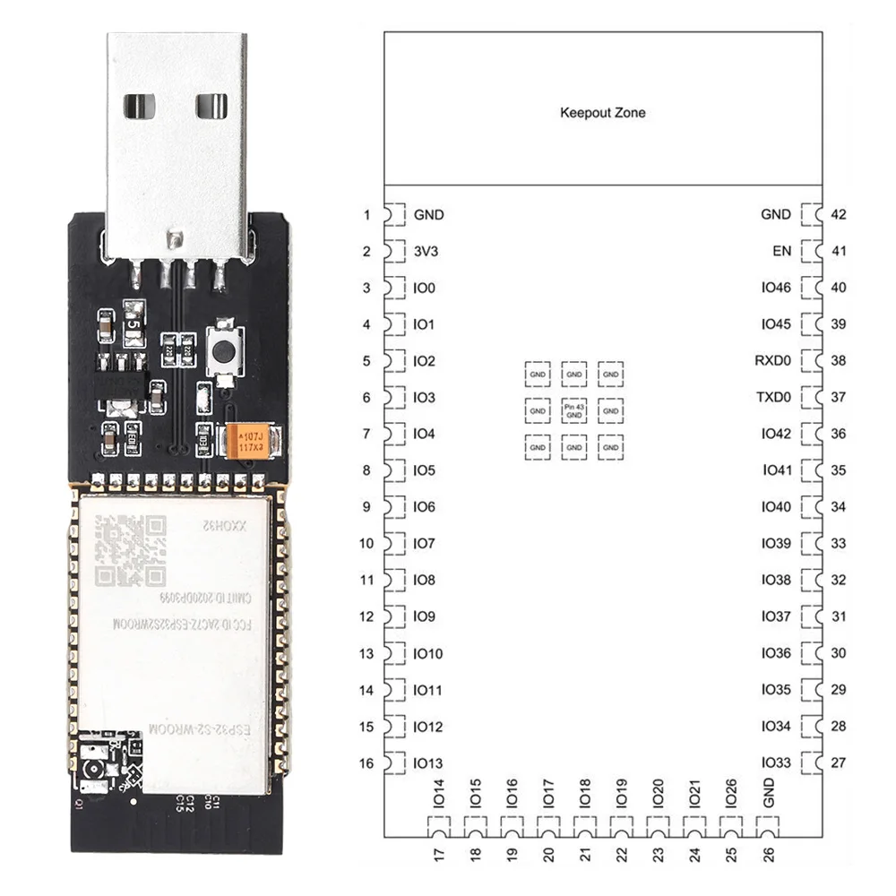 ESP32-S2 Development Board Onboard ESP32-S2-WROOM Module USB Port Suitable For PS4 9.0 Flashing And Tossing Version