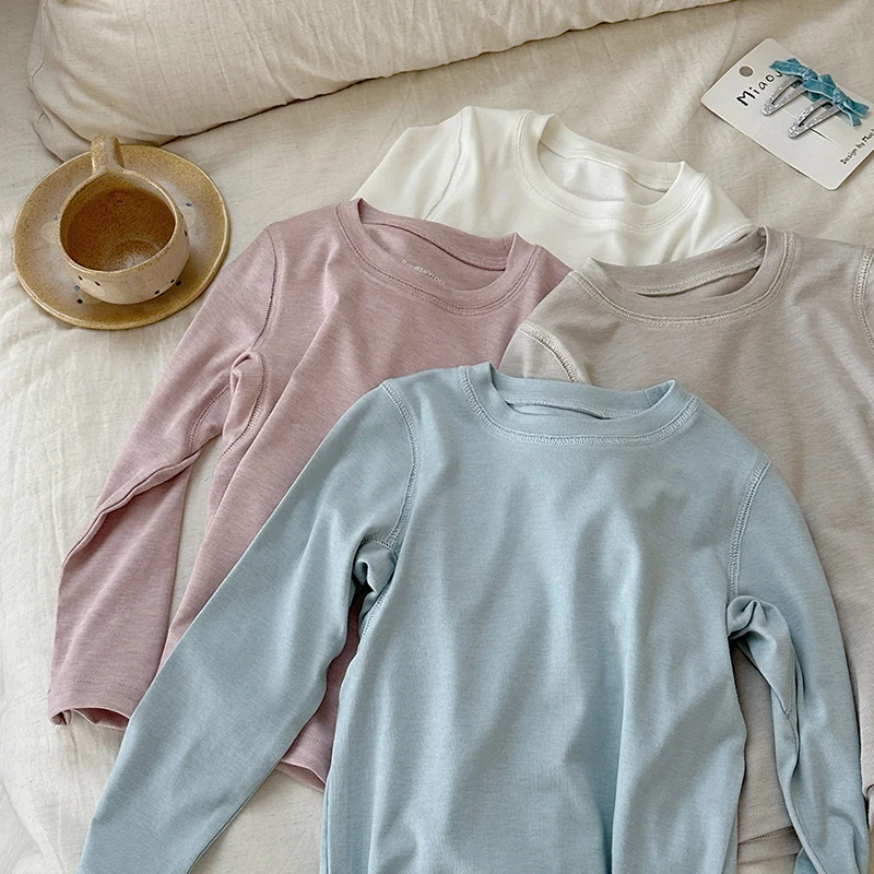 

Baby Girl Top Clothes Kids Long Sleeve Tee Little Child Daily Base Girls Spring Autumn Casual Fashion Korean T-Shirt Size 2-11Y