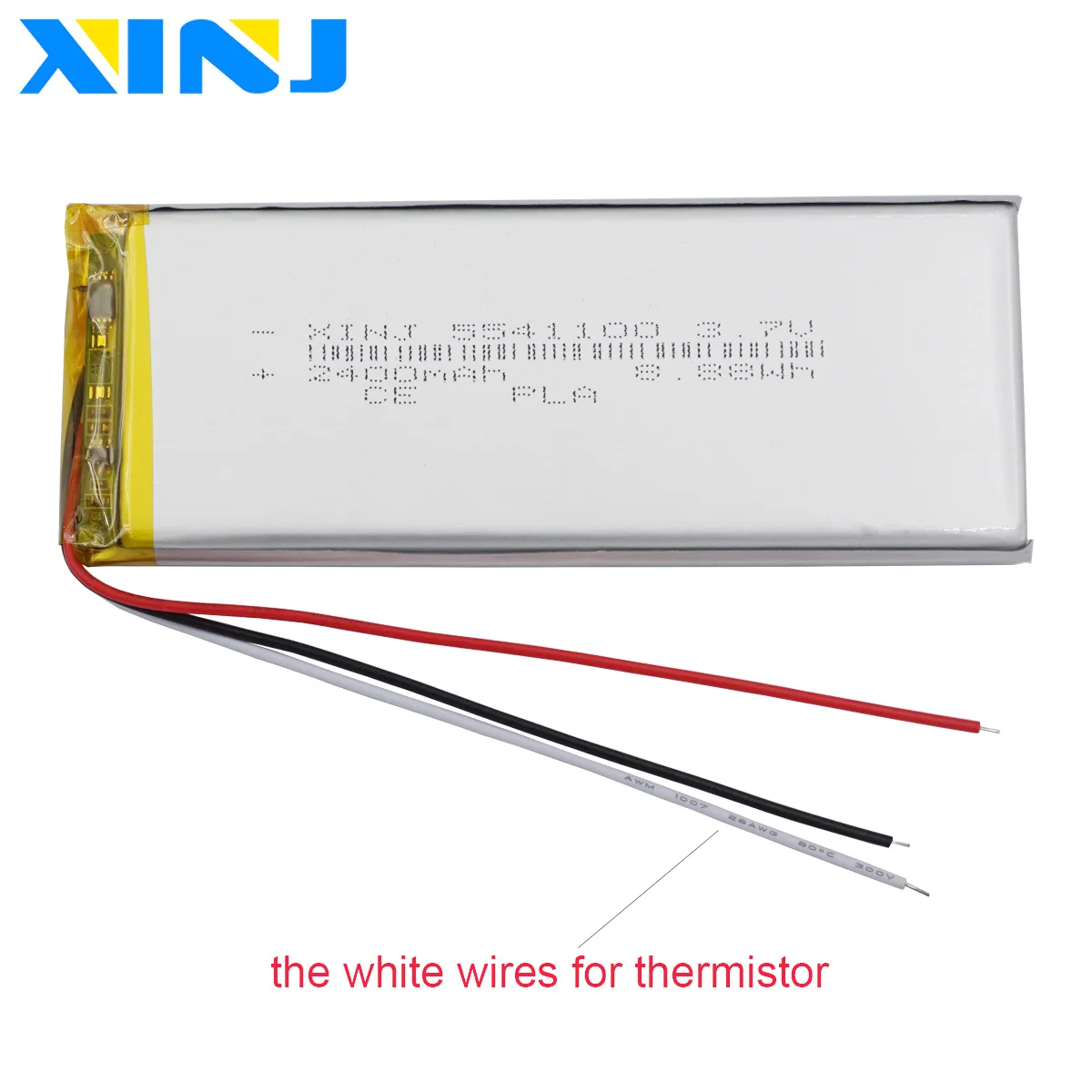 3.7V 2400mAh 8.88Wh 3 Wires Thermistor Polymer Li Lithium LiPo Battery 5541100 For GPS DashCam LED PDA MID ipod DVD Tablet PC