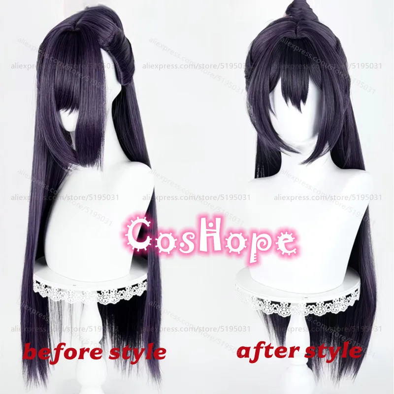 Hong Lu Cosplay Wig with Ponytail Purple Grey Mixed Wig Anime Heat Resistant Synthetic Wig for Halloween Carnival Party Costume - Image 2
