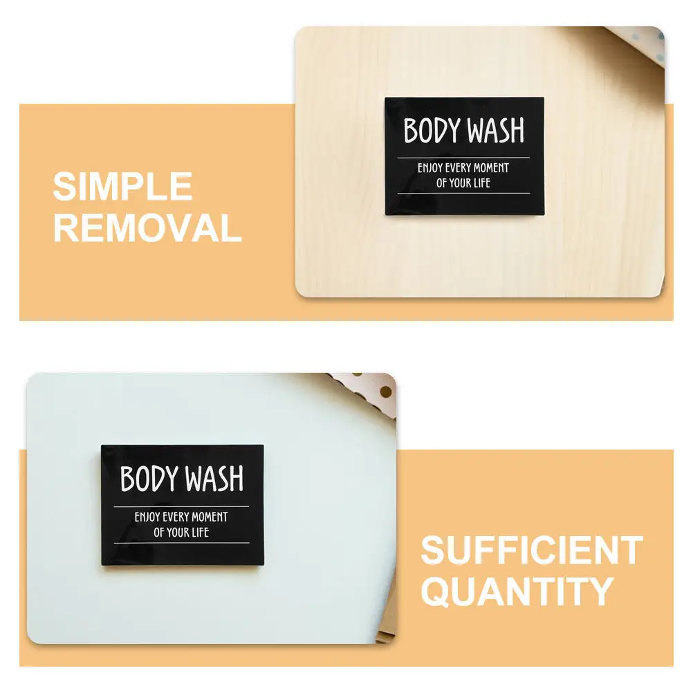 2Sets Waterproof Bathroom Bottle Labels Self Adhesive for Shampoo Conditioner Body Wash Dispenser Organizing Stickers