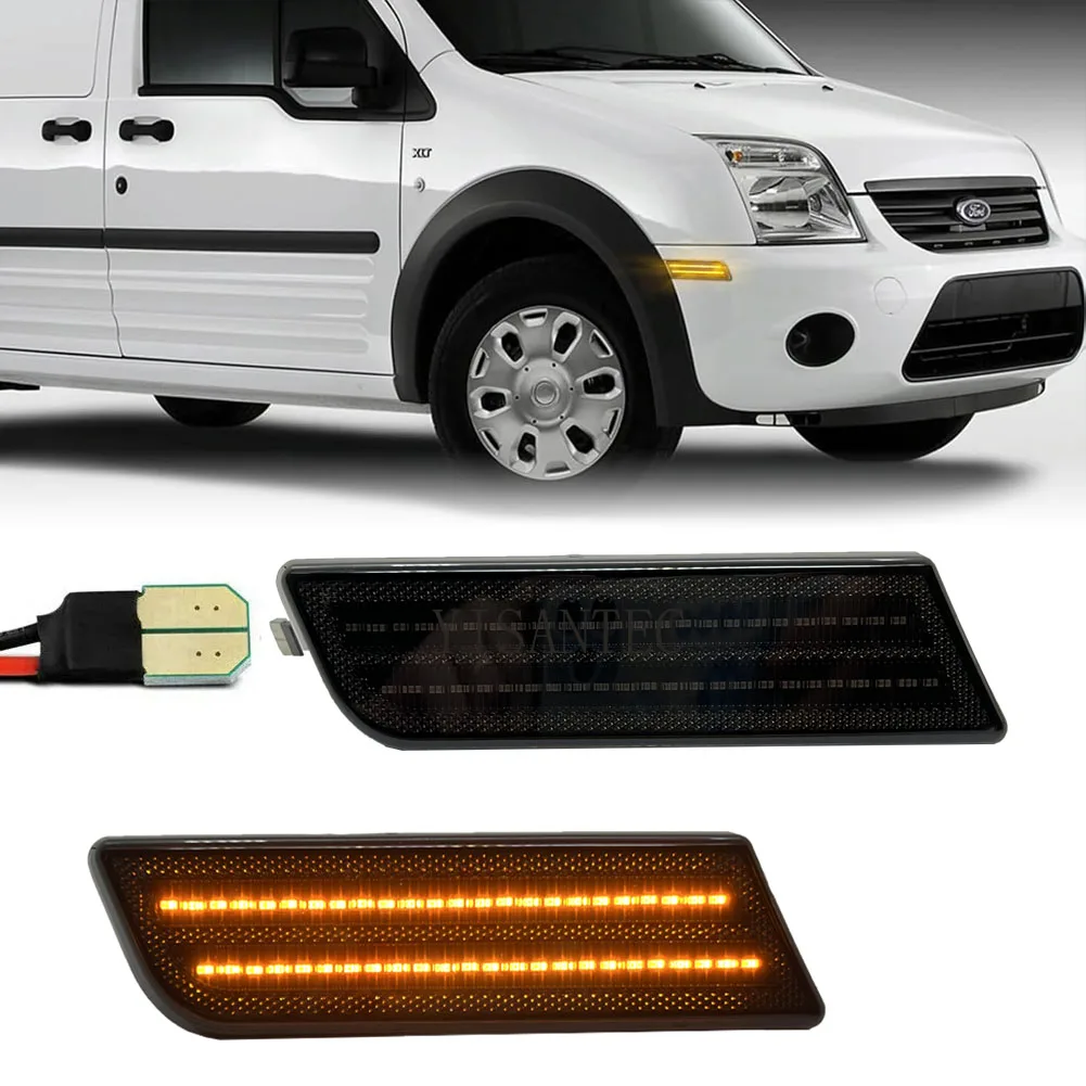 Luci di ingombro laterali a LED anteriori per 2010 2011 2012-2013 Ford Transit Connect ambra paraurti anteriore riflettori lampade lente affumicata