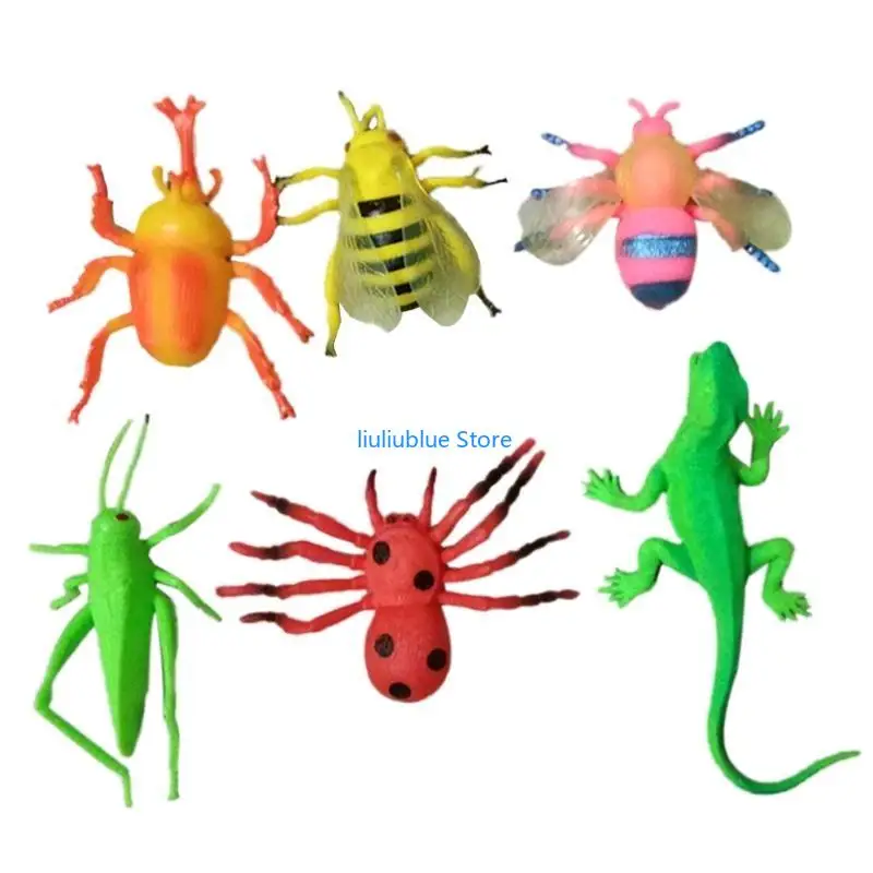 

6 шт., реалистичные насекомые, забавные пластиковые трюки, научные аксессуары, вечерние сувениры, креативные принадлежности,