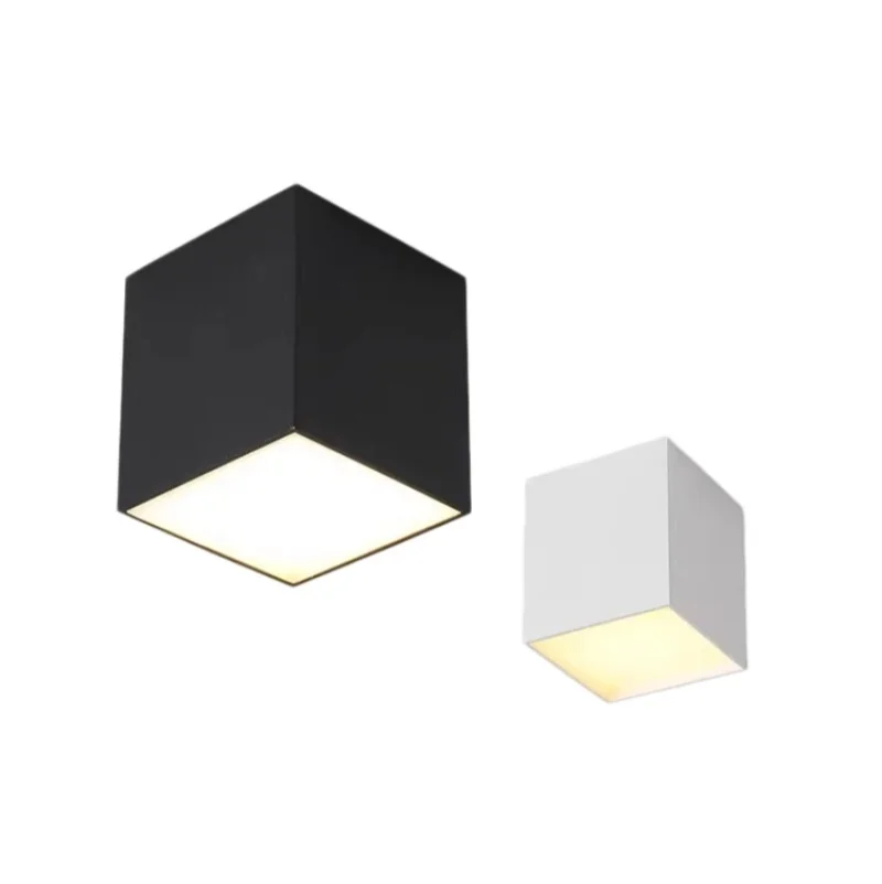 Square LED downlight living room corridor bedroom ceiling light black white spotlights 9W12W15W for indoor lighting decoration