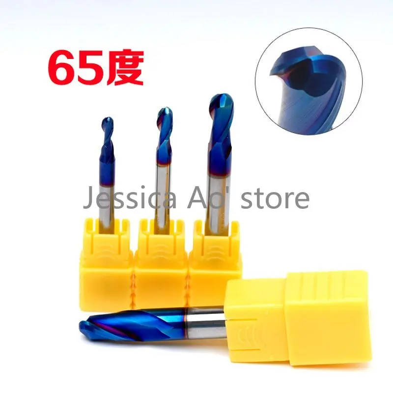 

HRC65 75-150mm Long Ball Nose End Mills NACO-blue Coated Ball Cutter Two Blades CNC Machine Knife Alloy Tungsten Steel
