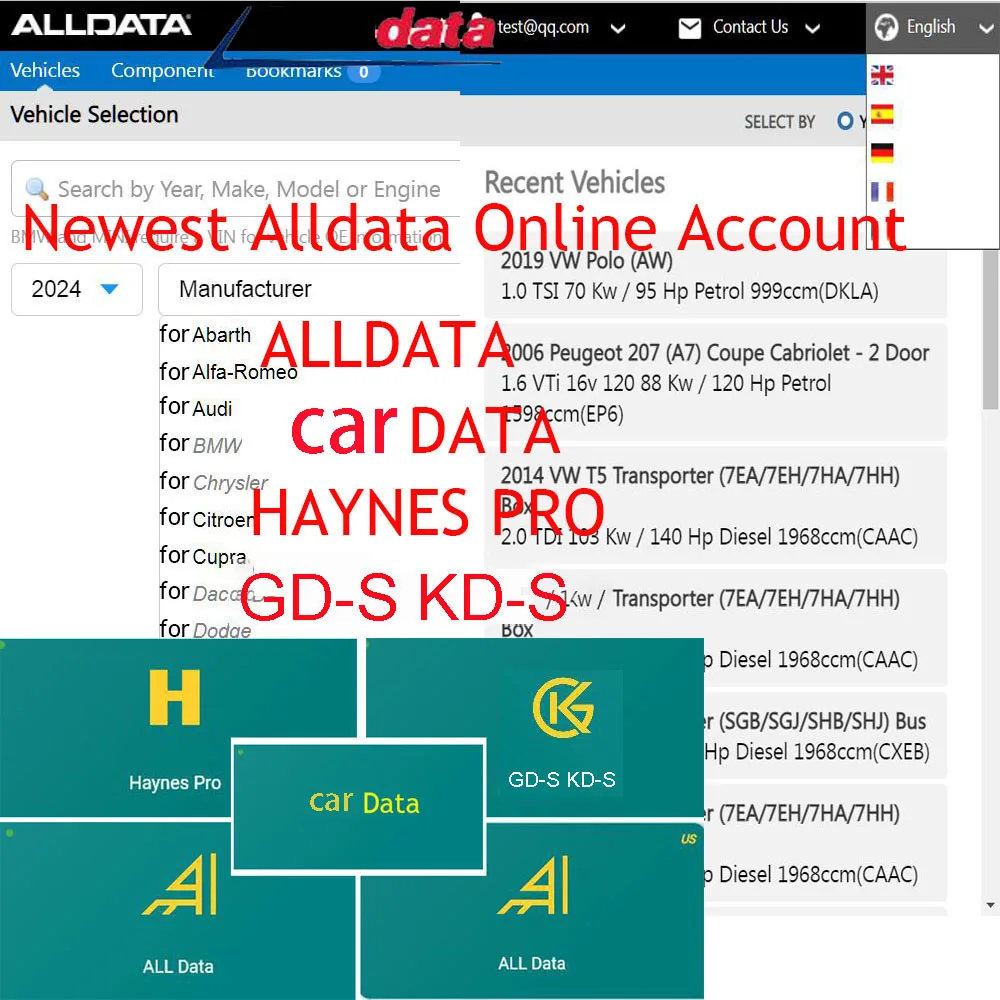 Новейшее онлайн-аккаунт Alldata