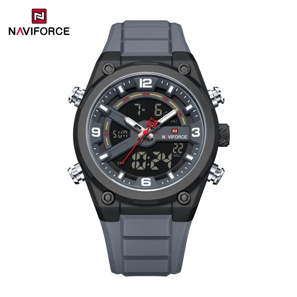 

New Style NAVIFORCE Men‘s Luminous Calendar Display Sports Waterproof Shockproof Watch with Silicone Strap Wristwatch Man Gifts