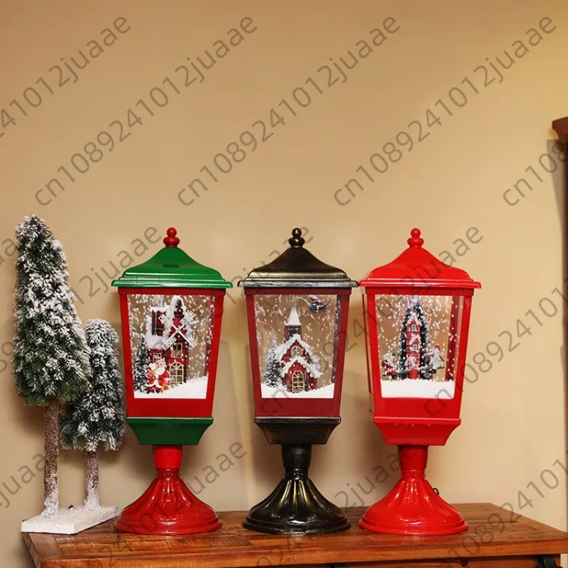 new Christmas decorations European-style snow pendulum lights snow music lights home shopping malls festival dress up products