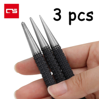3Pcs Non-Slip Center Pin Punch Set 1.5/2/3mm High-carbon Steel Center Punch for Alloy Steel Metal Wood Drilling Tool