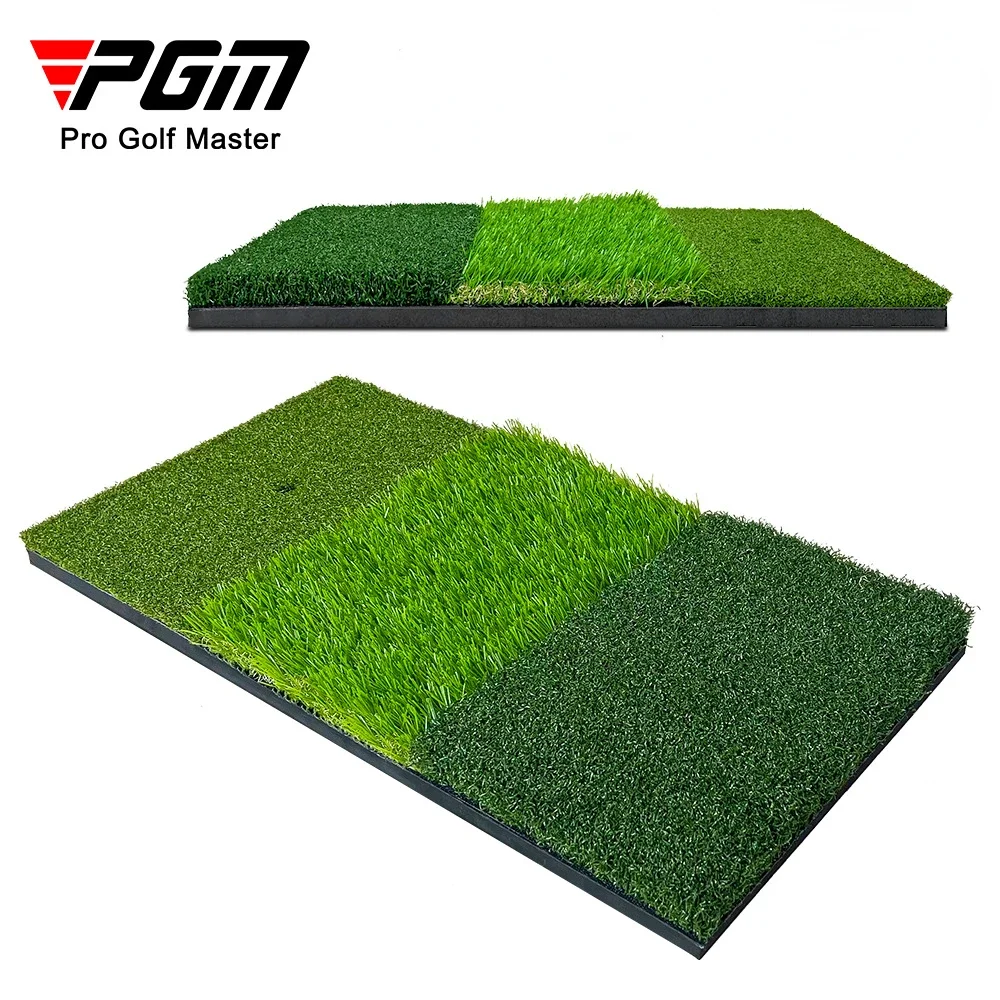 PGM-alfombrilla para golpear Golf, 3 hierbas, ayudas para entrenamiento de Golf, interior y exterior, tres tutús, pelotas de Golf para golpear