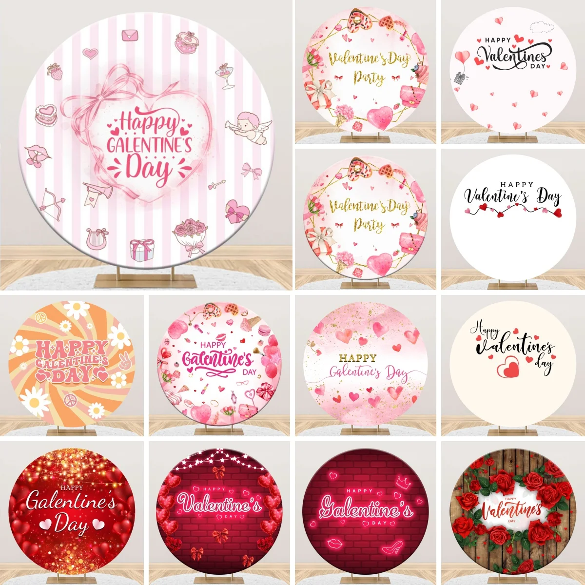 Alles Gute zum Valentinstag Fotografie Hintergrund Ballon Erdbeere Rose Blume Romantische Liebe Paar Sammeln Dekorationen Hintergrund