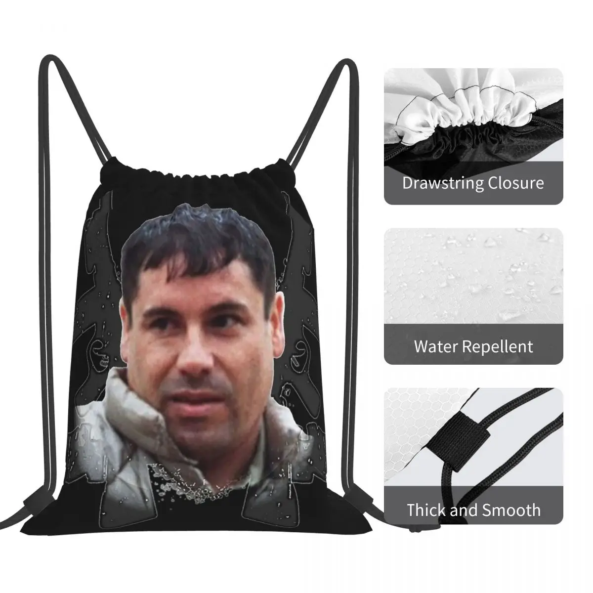 Sacs à dos El Chapo Guns pour hommes et femmes, sacs à cordes de proximité portables, sac de rangement de poche Bundle, sacs à livres pour l'école, mode