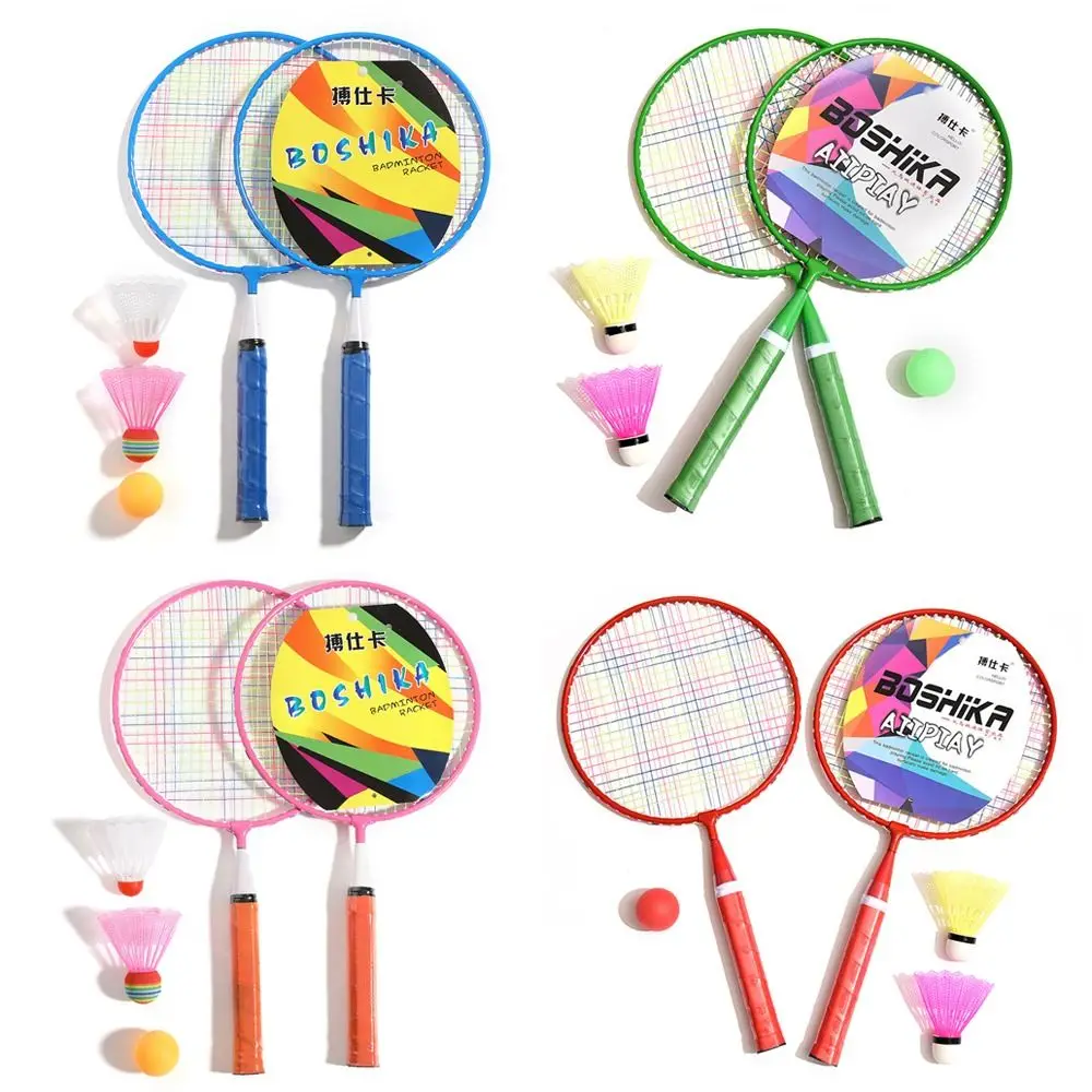 

Iron Alloy Children Badminton Rackets with Carrying Bag Lightweight Kids Badminton Set Sports Equipment Family Game Toy