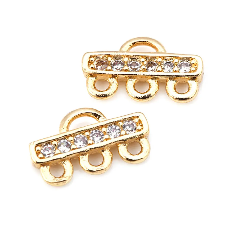 18K Gold Color Brass Straight Arcuated Necklaces Connector Clasps Jewelry Earrings Making Supplies Diy Connector Accessories