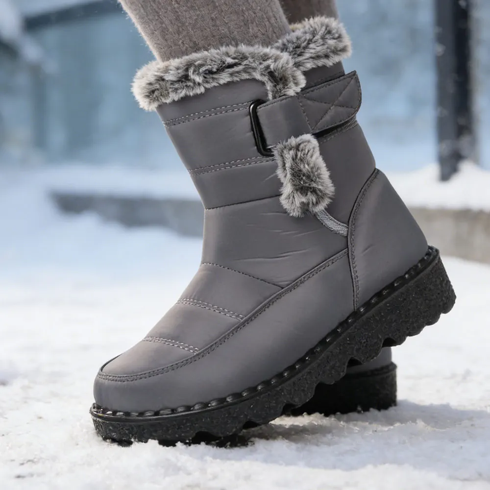 

Зимние женские ботильоны, нескользящие утепленные повседневные уличные ботинки, нескользящая теплая удобная обувь для женщин