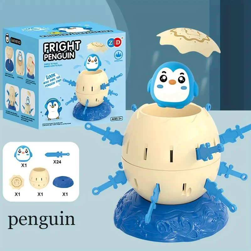 

Mini Penguin Barrel Game For Kids Interactive Desktop Toy Family Party Board Game Fun Stress Relief Press Down Pop Up Gift