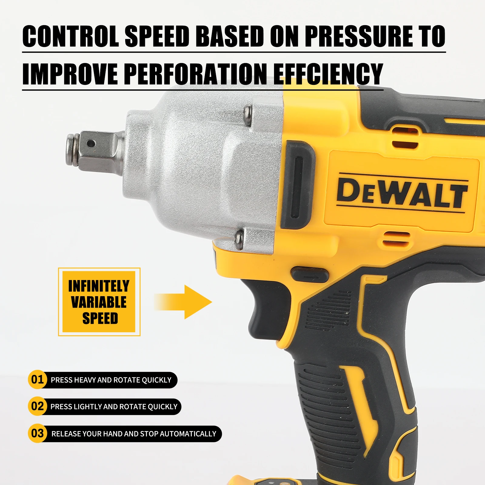 DeWalt DCF900 عزم دوران عالي بدون فرش 20 فولت مفتاح ربط كهربائي بطارية ليثيوم تعمل بالطاقة الكهربائية متينة للمهنة