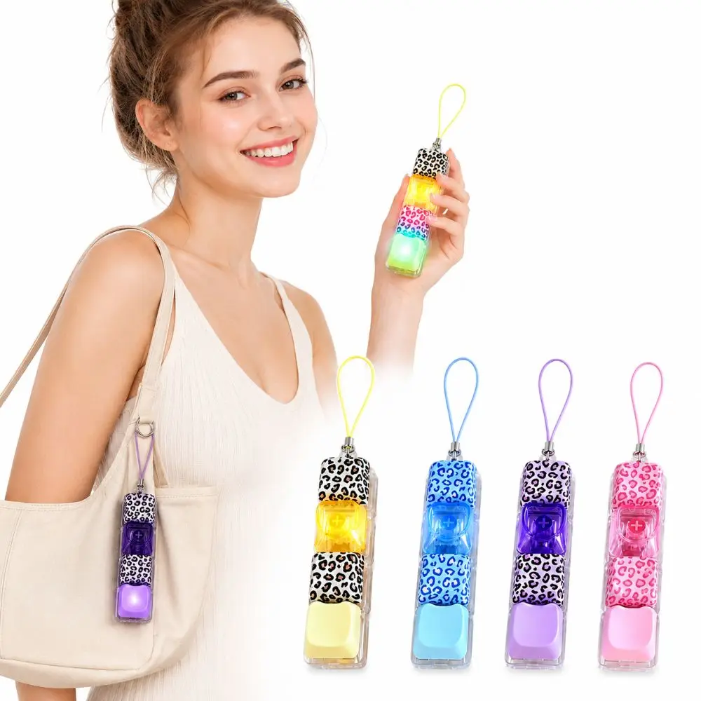 4 Keys Glow Keyboard Fidget Toys with Colored Lights Leopard Print Clickable Button Fidget Toy Polka Dot Cat Head Shape