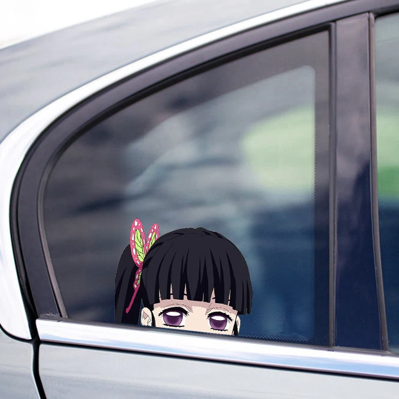 

Beauty Anime Peeker Tsuyuri Kanao Car Stickers for Demon Slayer Graphics Vinyl Decal Windows JDM Waterproof Car Decorative