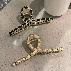 Creative Metal Chain Shape Hair Clips Gold Color Zinc Alloy Beautiful Hair Claw Clips Woman Hair Accessories