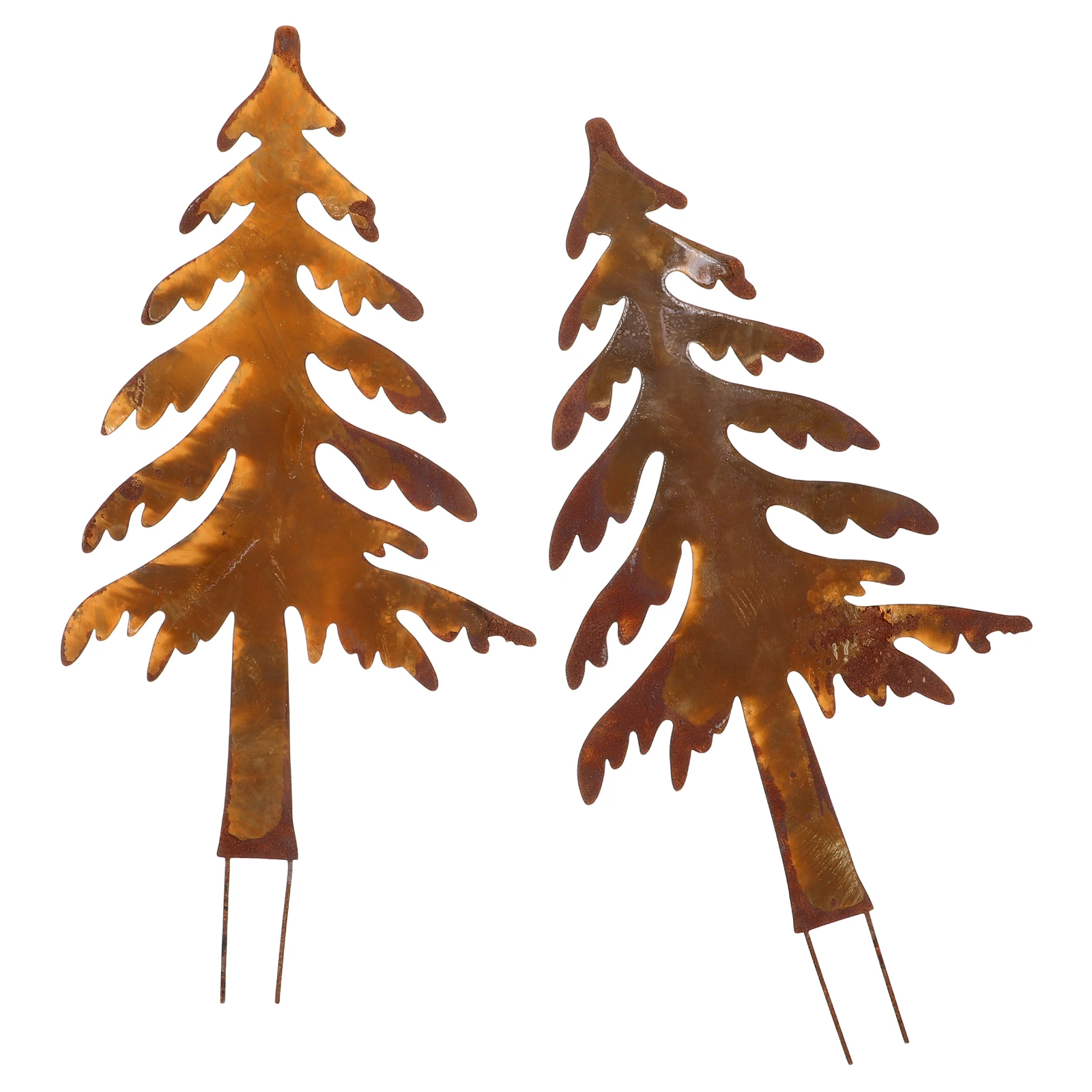 

2Pcs Weather Resistant Metal Iron Craft Decor Garden Stakes Outdoor Yard Pathway Flower Bed Rustic Holiday Christmas Halloween