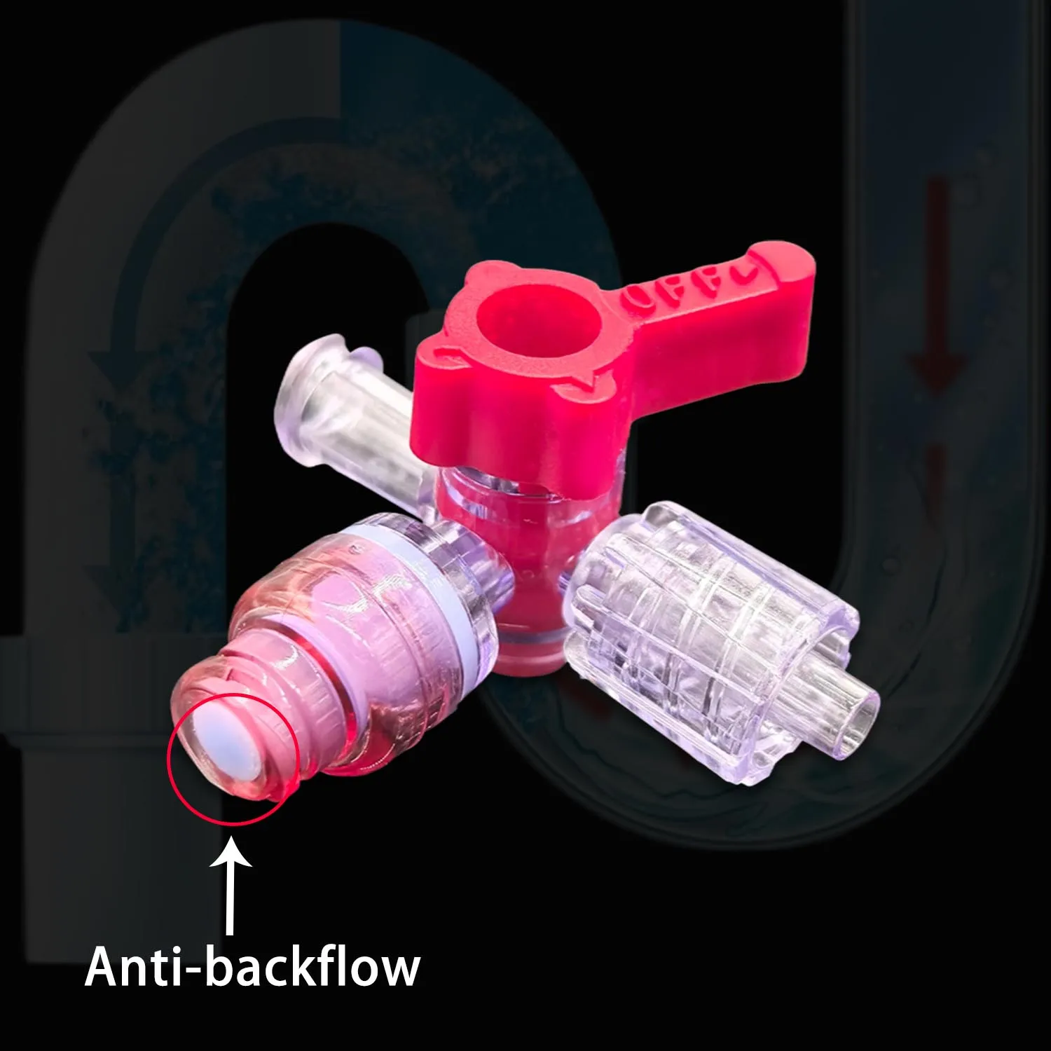 100 PCS Anti Backflow 3-way Stopcocks for Luer Lock or Catheter Connection, Luer Three-Way Tee Valve