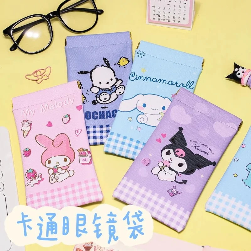 

Новый чехол для очков с принтом Cinnamoroll, легкая сумка для хранения солнцезащитных очков с героями мультфильмов, милый портативный защитный чехол для близорукого стекла