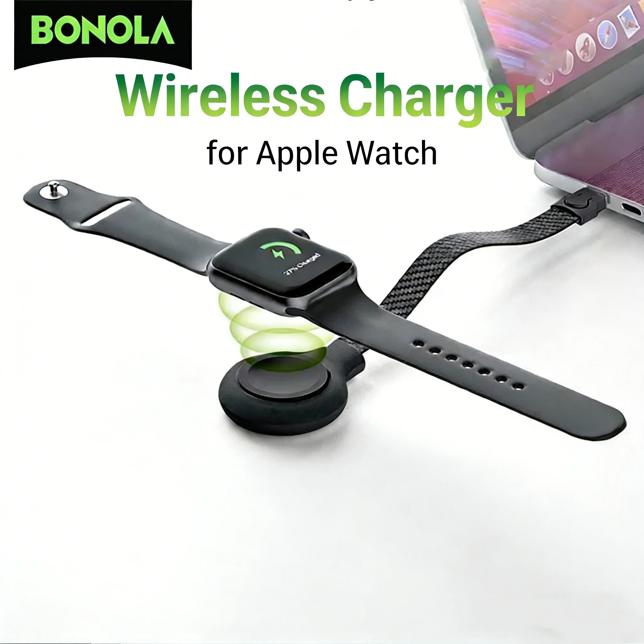 Bonola Magnetic USB C Watch Charger for Apple Watch Ultra 11/10/9/8/7 Portable Lanyard Wireless Watch Charger for iWatch 8/7/6/5