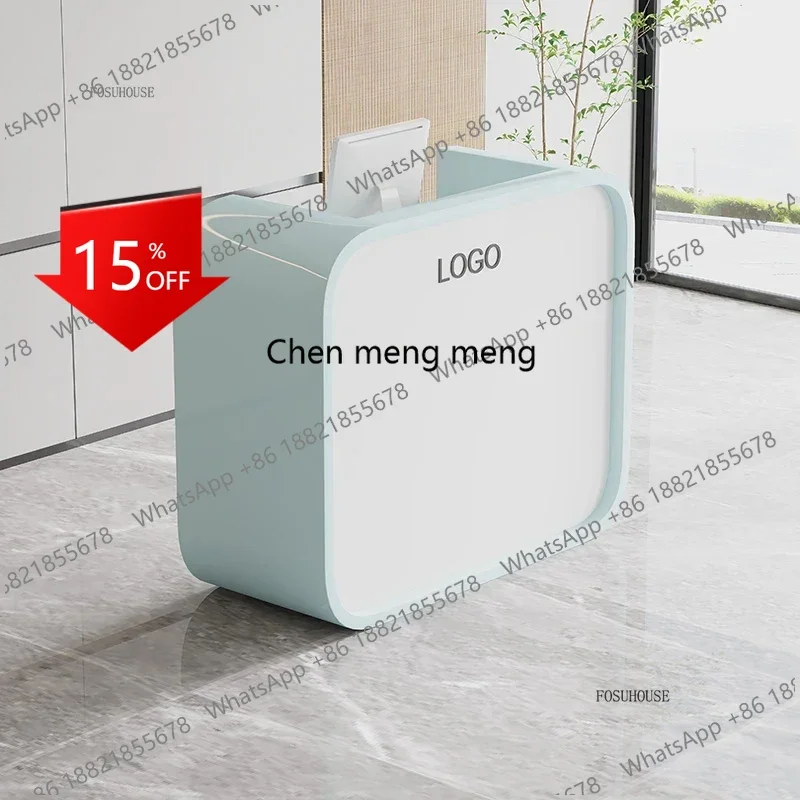 

zS173Simple Creative Shopping Guide Bar Counter Small Reception Desks Nordic Designer Square Cashier Beauty Salon Reception Coun